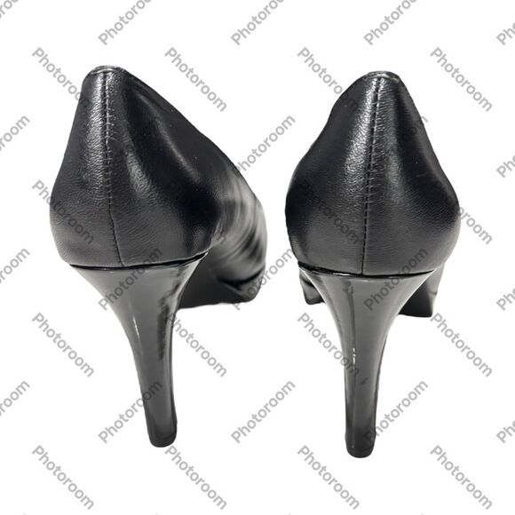 Tahari | Women’s Black Platform Contrast Leather Pump ‘Laurie’ - Picture 7 of 10